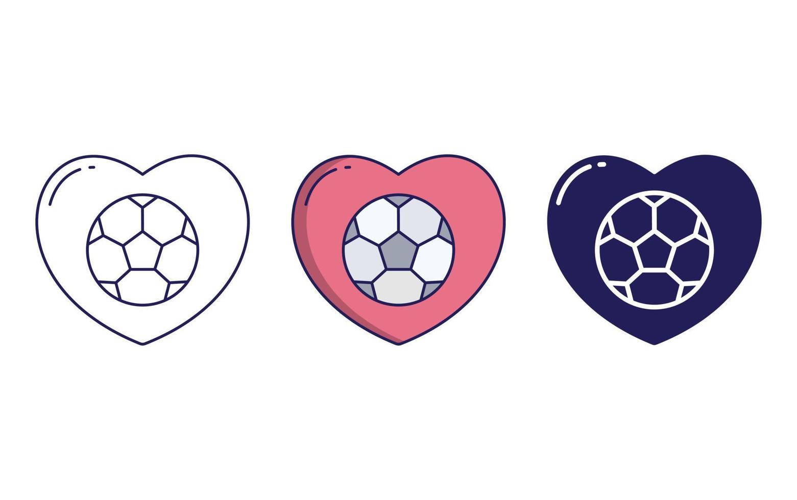 futebol amor vetor ícone