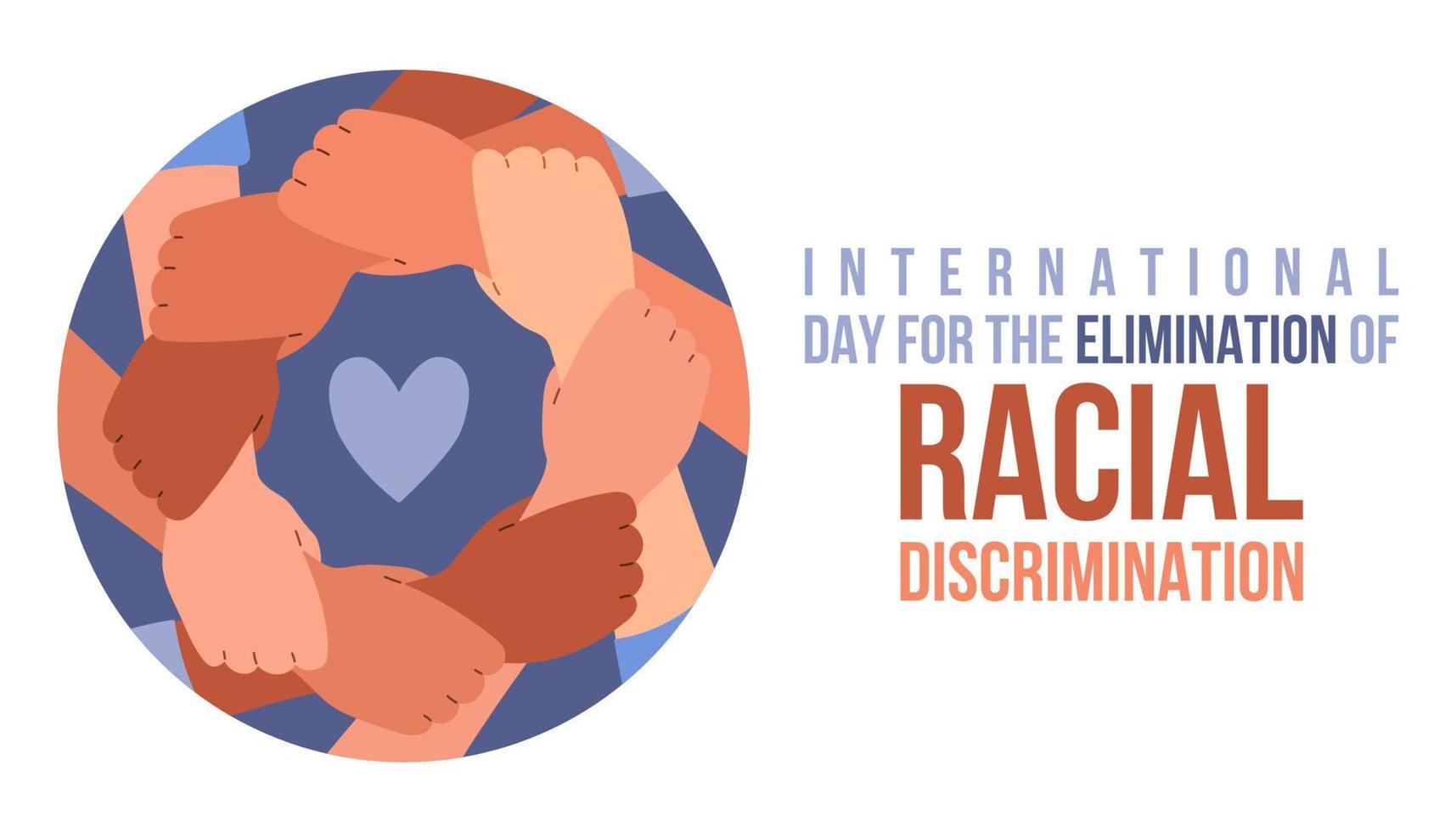 internacional dia para a eliminação do racial discriminação é observado anualmente em 21 marchar. vetor ilustração.