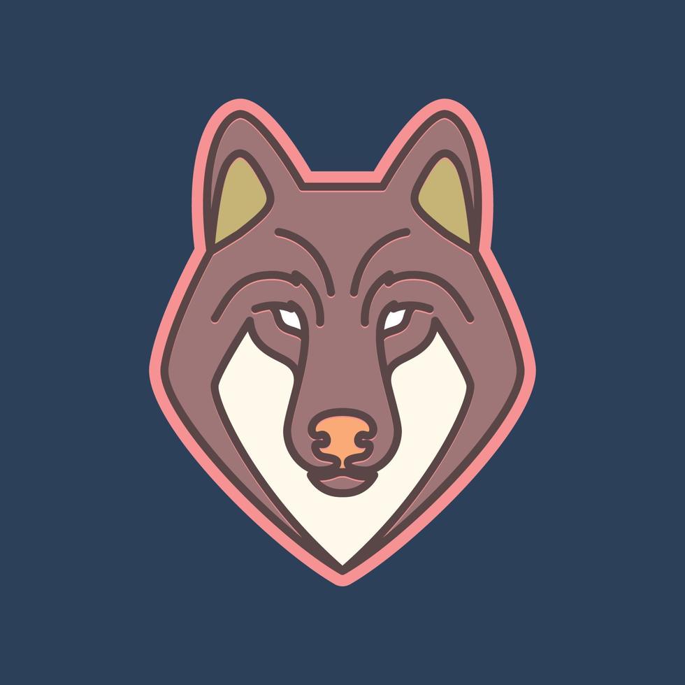 animal fera floresta selva carnívoro Lobo Lobos siberian rouco cabeça moderno colorida logotipo Projeto vetor