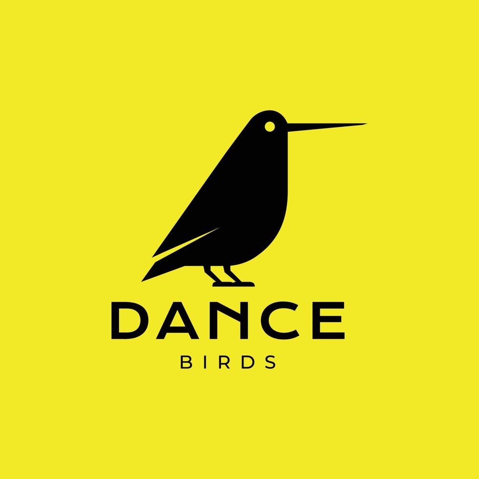 Preto dança pássaro exótico lindo moderno forma colorida logotipo Projeto vetor