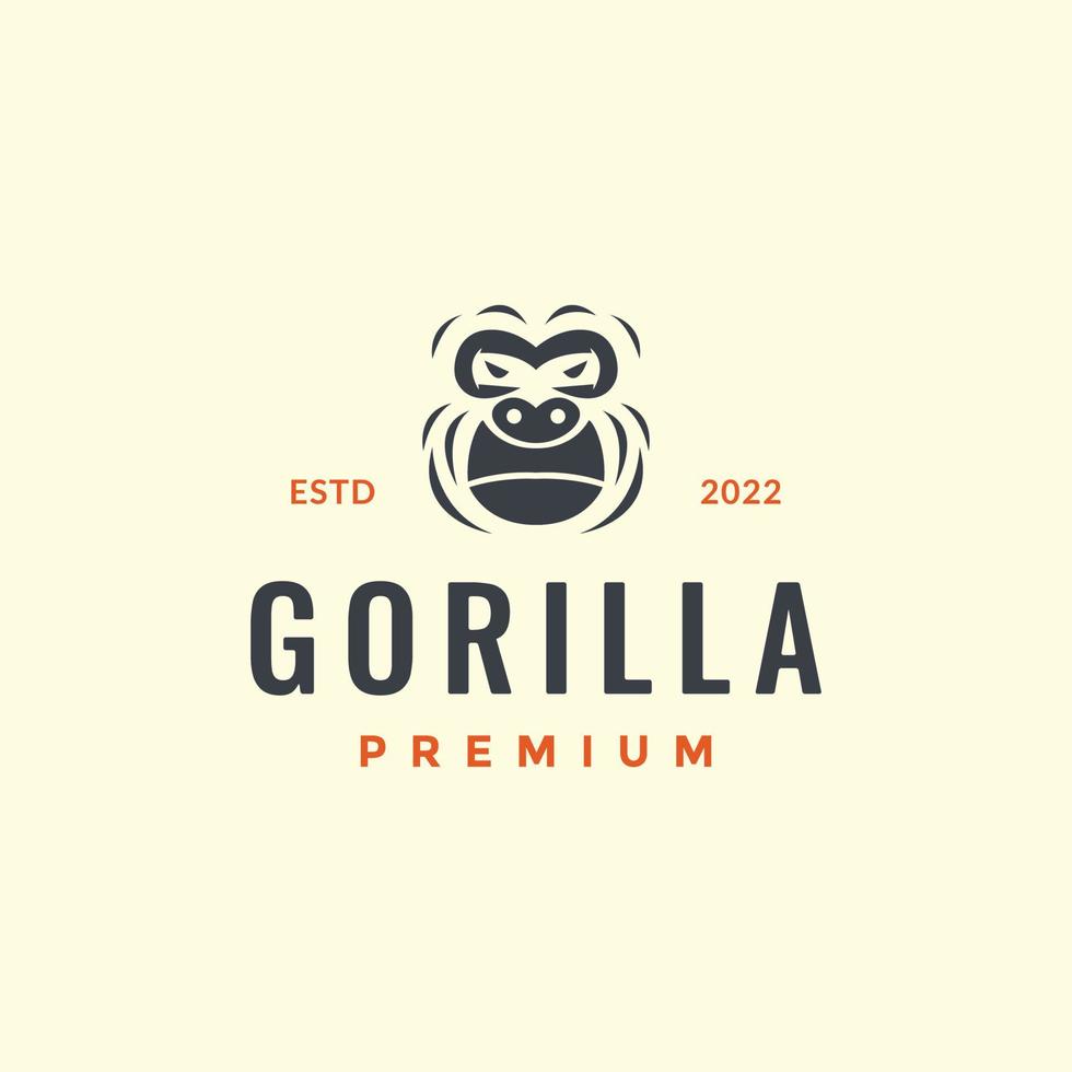 face fera animal floresta animais selvagens gorila susto hipster logotipo Projeto vetor