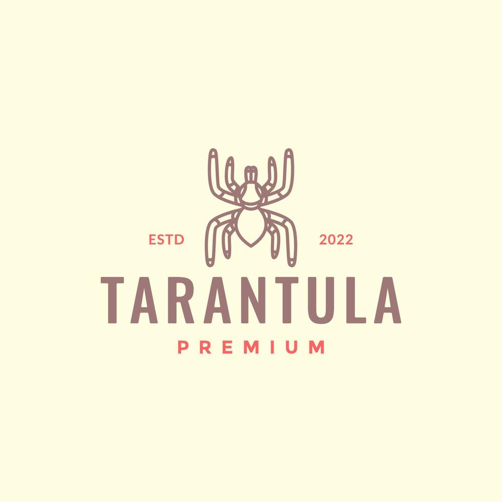 inseto animal aranha tarântula pequeno linha arte hipster logotipo Projeto vetor