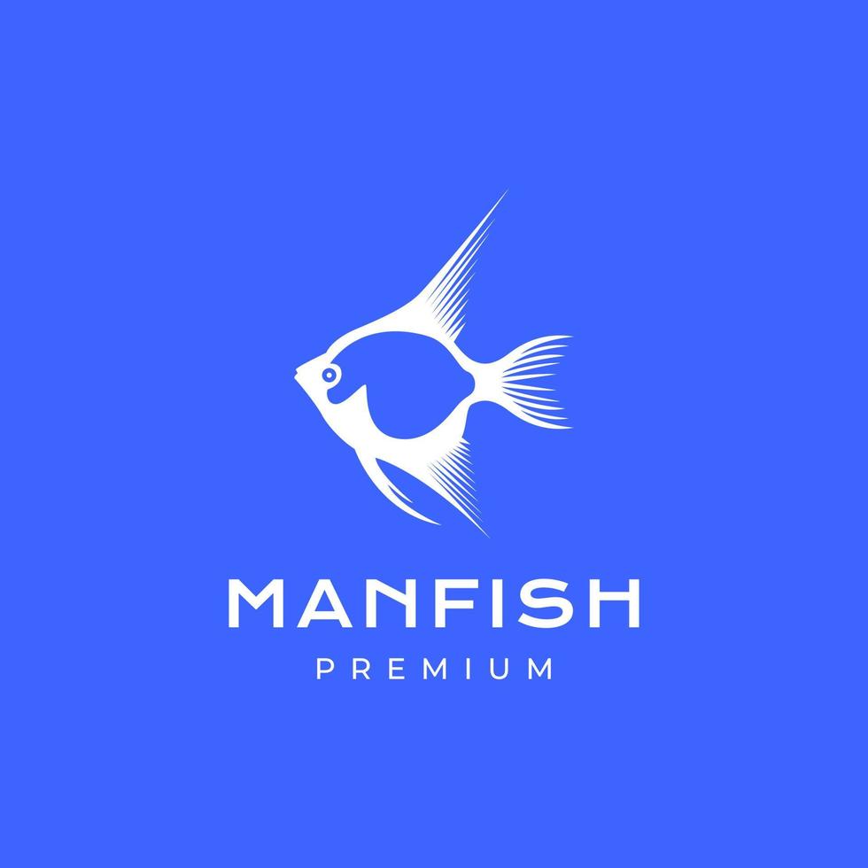 peixe aquário homem-peixe beleza isolado moderno logotipo Projeto vetor