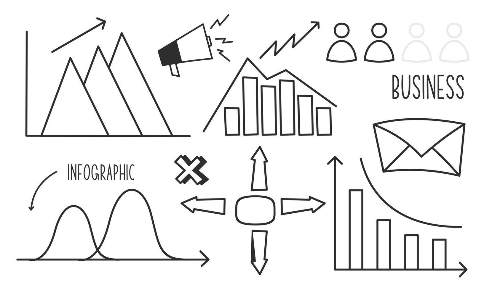 rabisco infográficos, elemento infográficos logotipo vetor