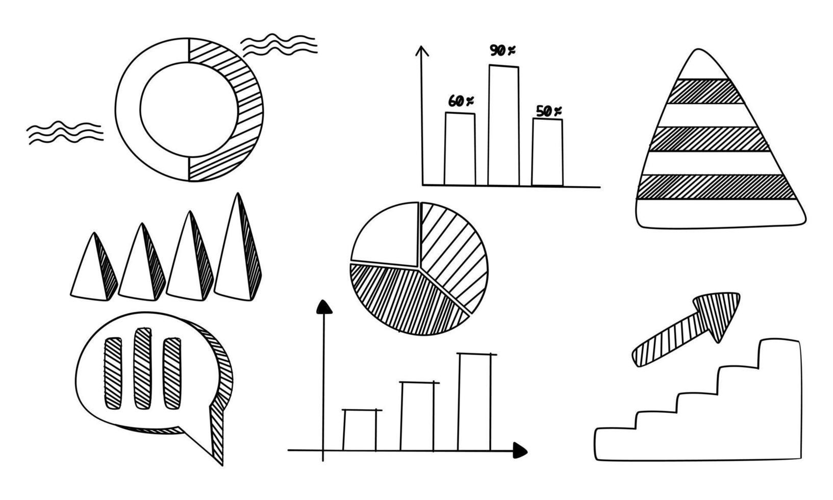 rabisco infográficos, elemento infográficos logotipo vetor