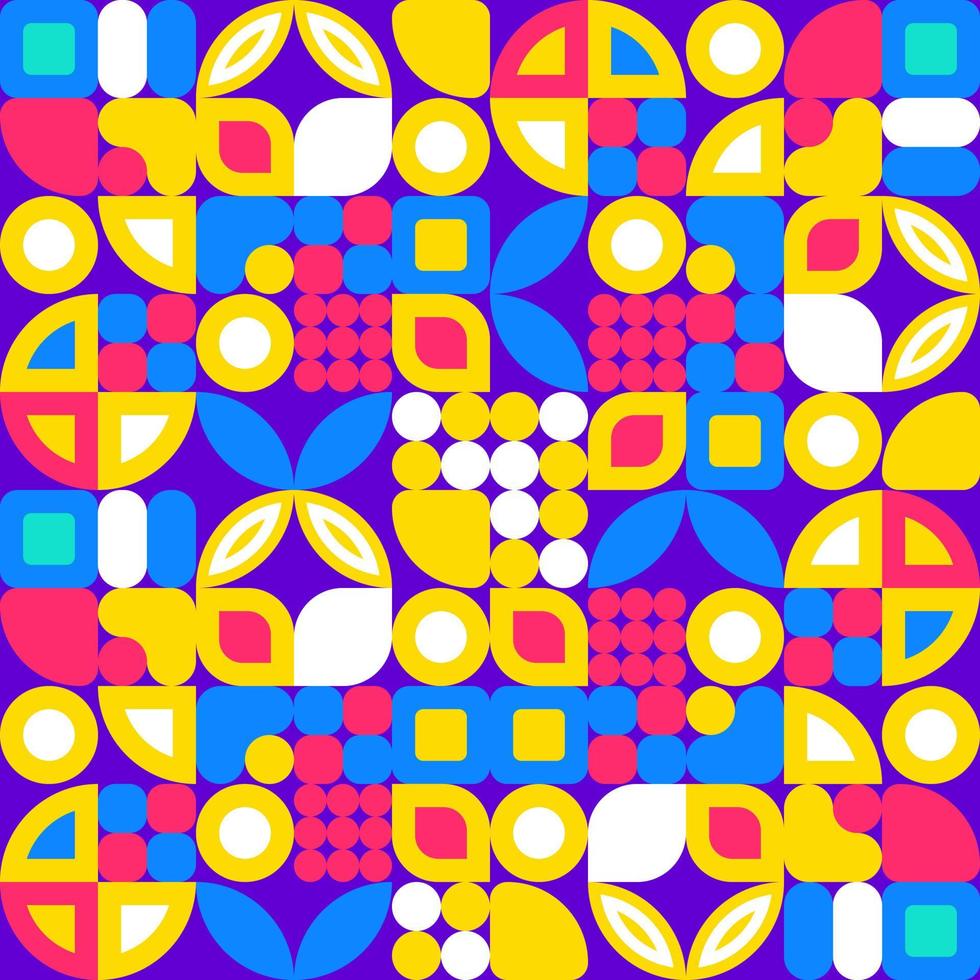 bauhaus abstrato geométrico desatado padronizar fundo, vetor para o negócio apresentação, pacote branding. geométrico minimalista arte com simples formas quadrado, círculo, triângulo dentro escandinavo estilo.