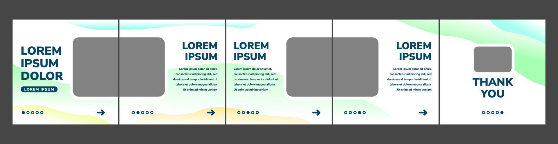 carrossel modelo para social meios de comunicação publicar. social meios de comunicação modelo com brilhante gradiente cor tema vetor