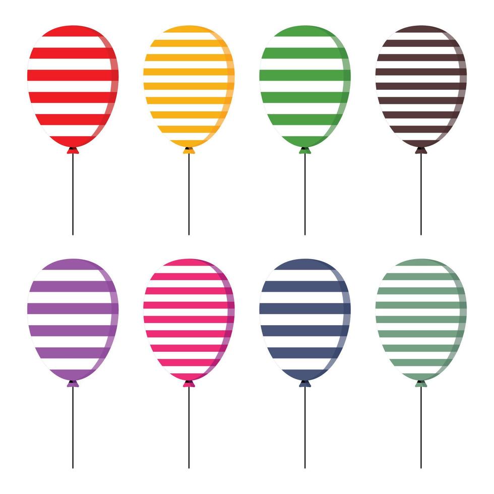 bando de balões para aniversários e festas. balões coloridos em um fundo branco. ícone plano vetor