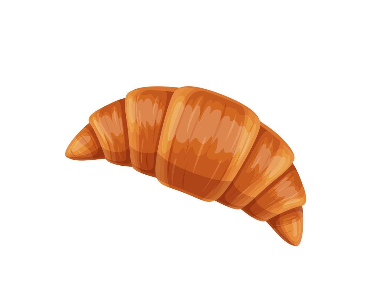 desenho animado francês croissant, isolado vetor sobremesa