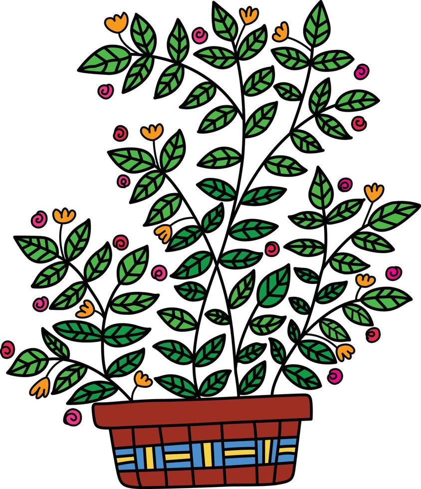 ilustração do ornamental plantar com pequeno flores vetor