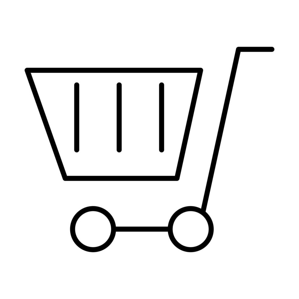 ícone da linha do carrinho de compras vetor