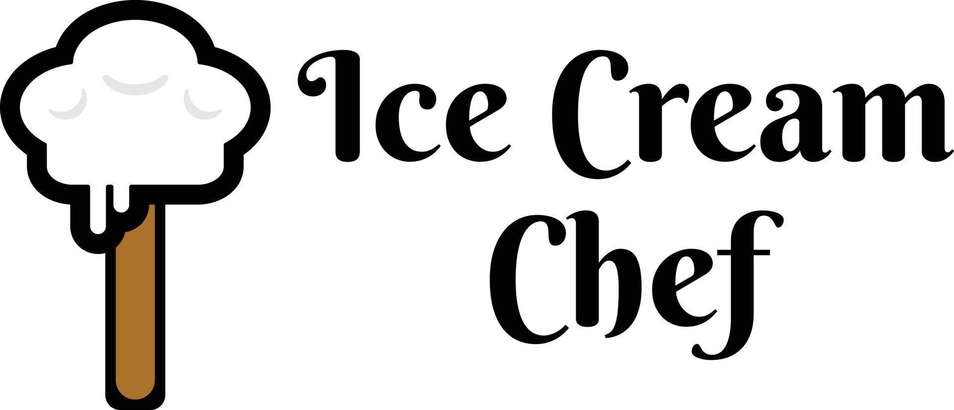 gelo creme Gravetos com uma chef chapéu. vetor logotipo modelo