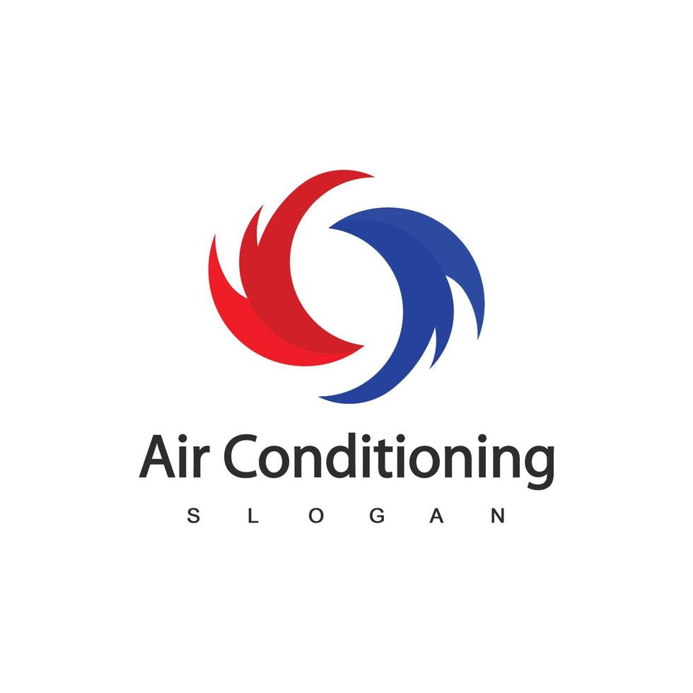 logotipo de ar condicionado, conceito de logotipo hvac vetor