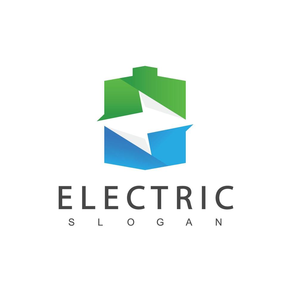 elétrico logotipo eco energia ícone vetor