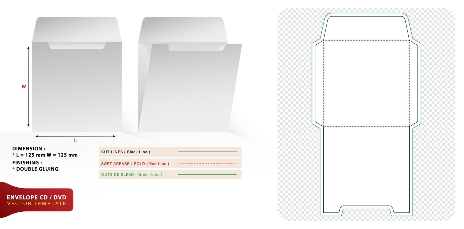 vetor ilustração uma envelope embalagem morrer cortar modelo Projeto 3d brincar para produtos compartimentos único desenhos, minimalista conceptual pacote suporte