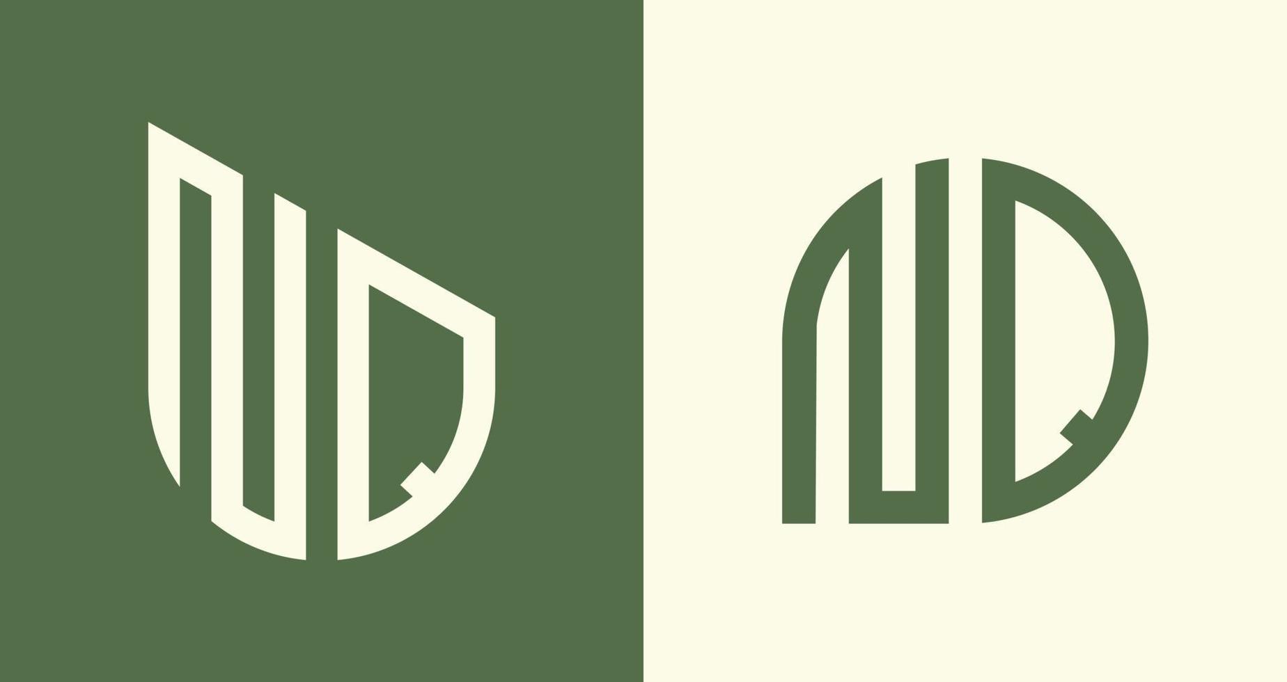 criativo simples inicial cartas nq logotipo desenhos pacote. vetor