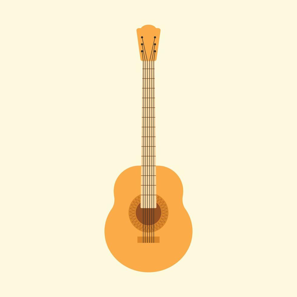 clássico guitarra plano vetor Projeto para música relacionado ilustração elemento