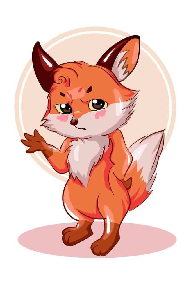 ilustração de uma raposa irritada vetor