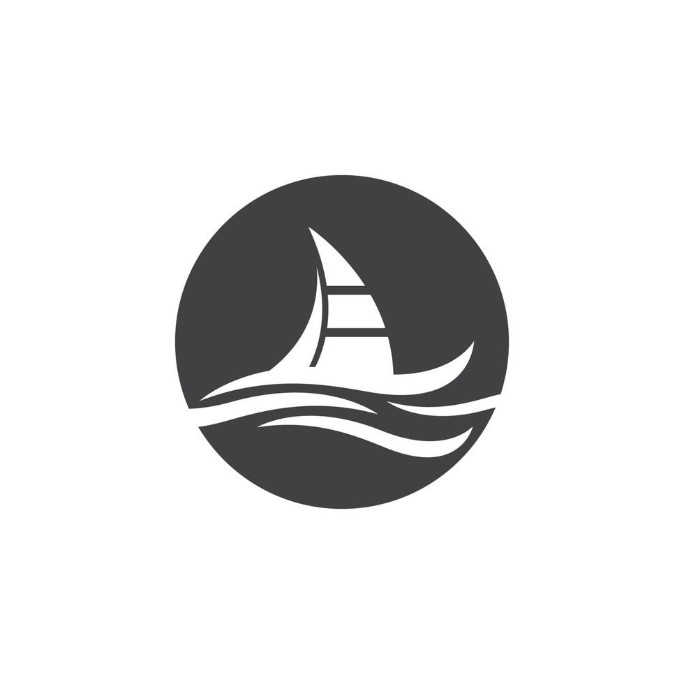 Navegando barco iate logotipo vetor ilustração
