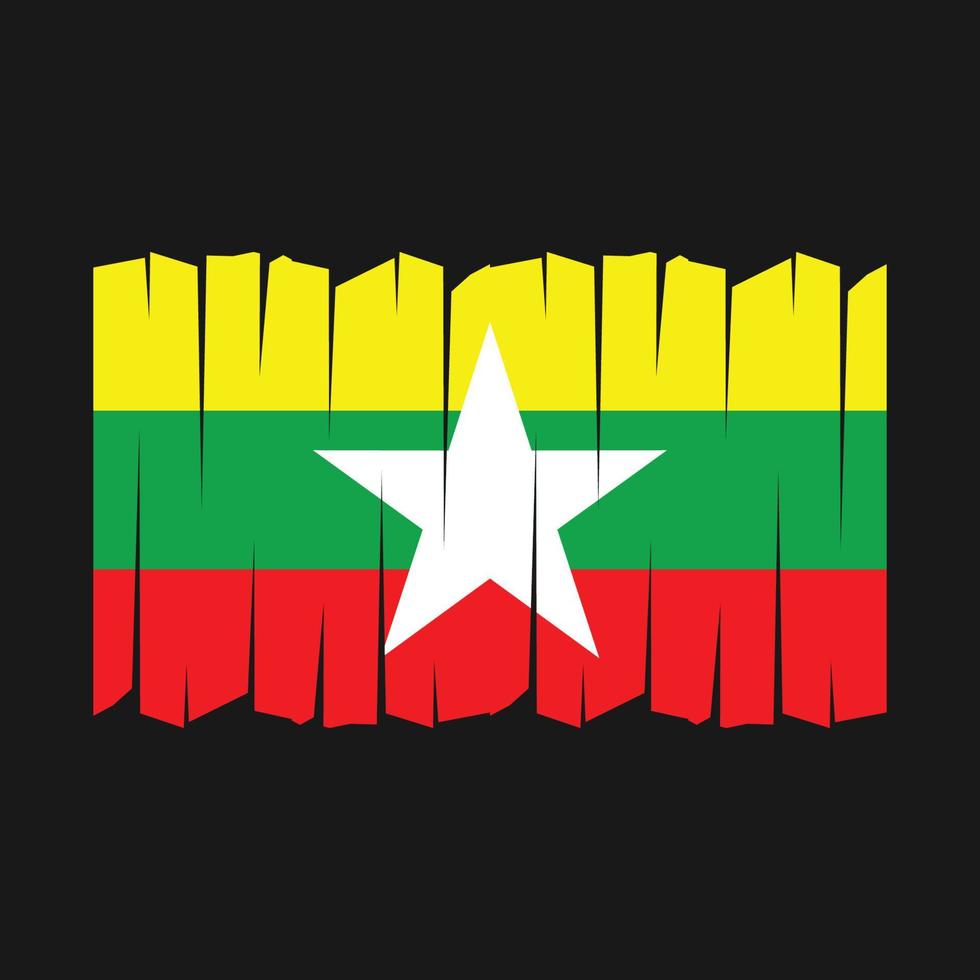 vetor de pincel de bandeira de Mianmar
