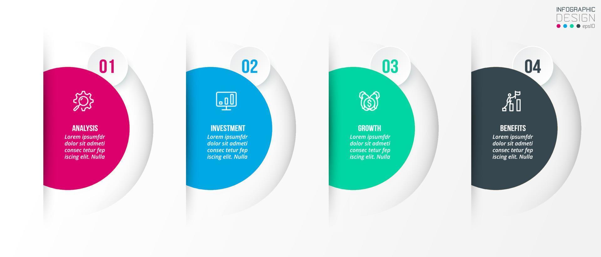 conceito de negócio de modelo infográfico com passo. vetor