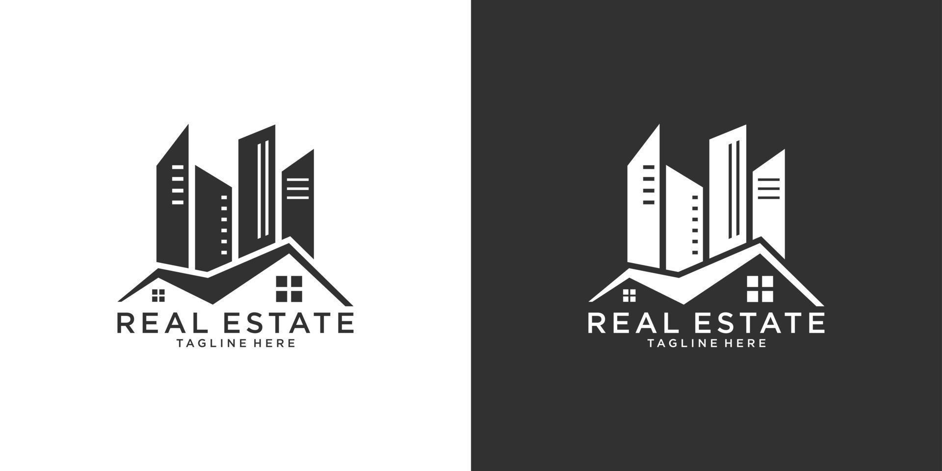 conceito de design de vetor de telhado e logotipo em casa. logotipo imobiliário.