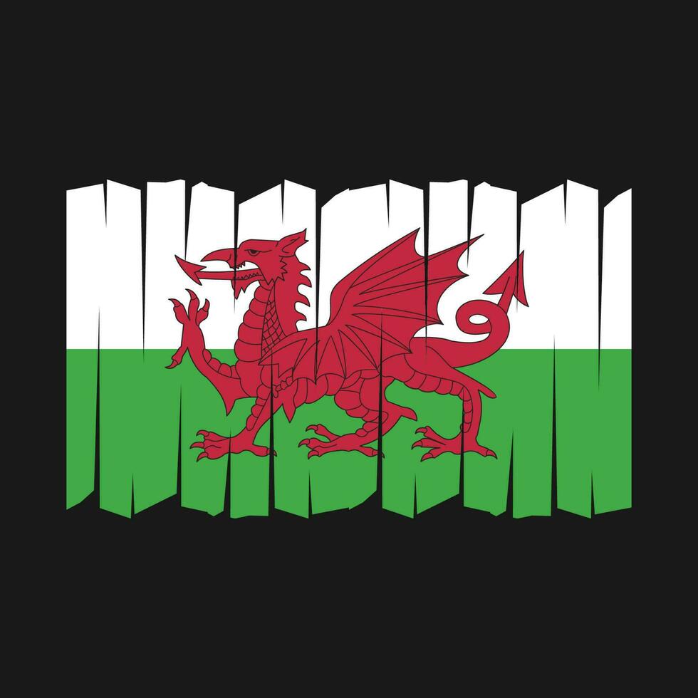 vetor de pincel de bandeira do país de Gales