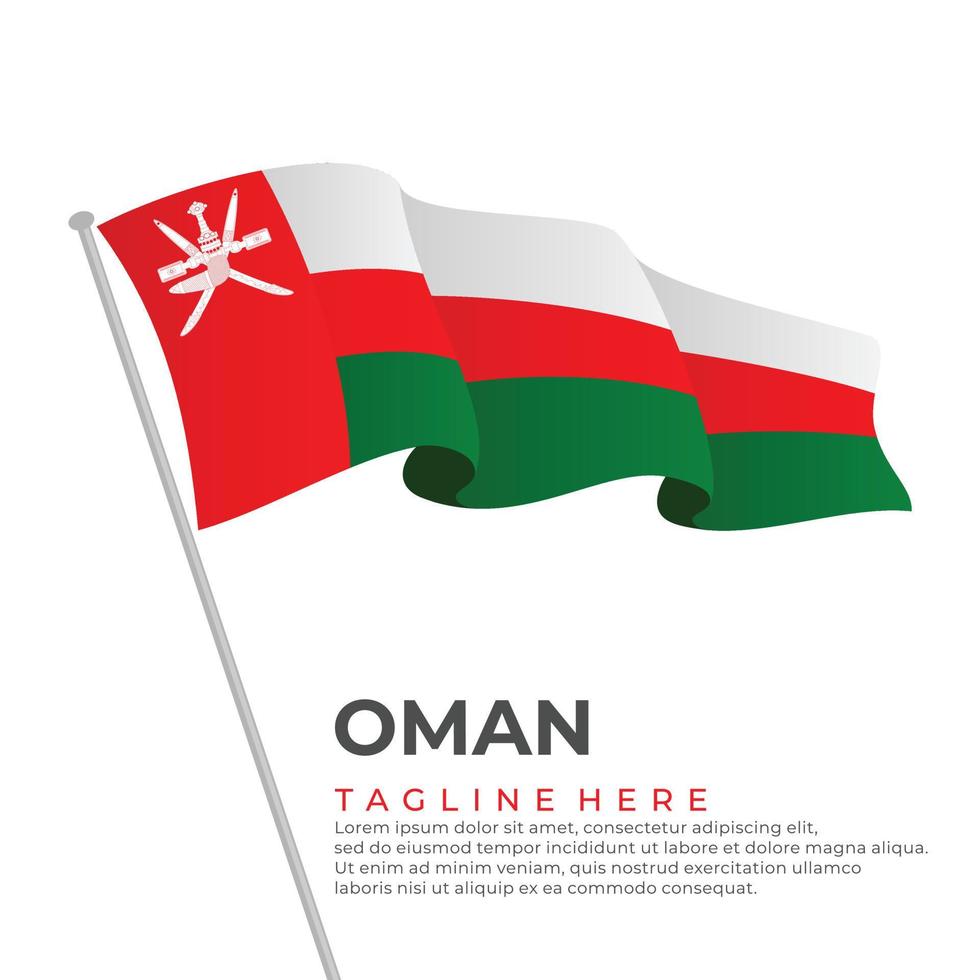 modelo vetor Omã bandeira moderno Projeto