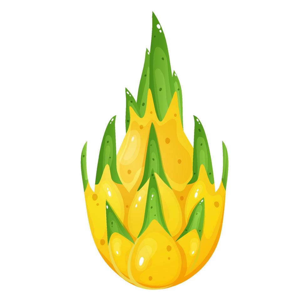 desenho animado estilo amarelo Dragão fruta isolado em branco fundo. vetor