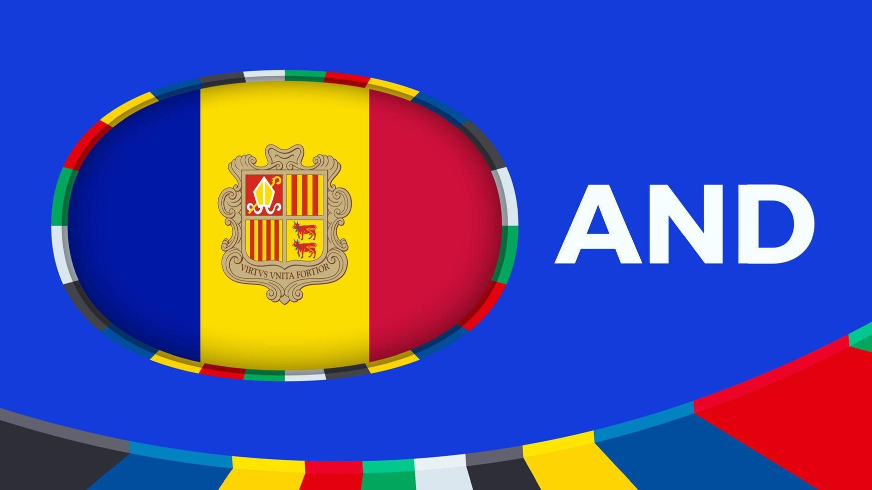 andorra bandeira estilizado para europeu futebol torneio qualificação. vetor