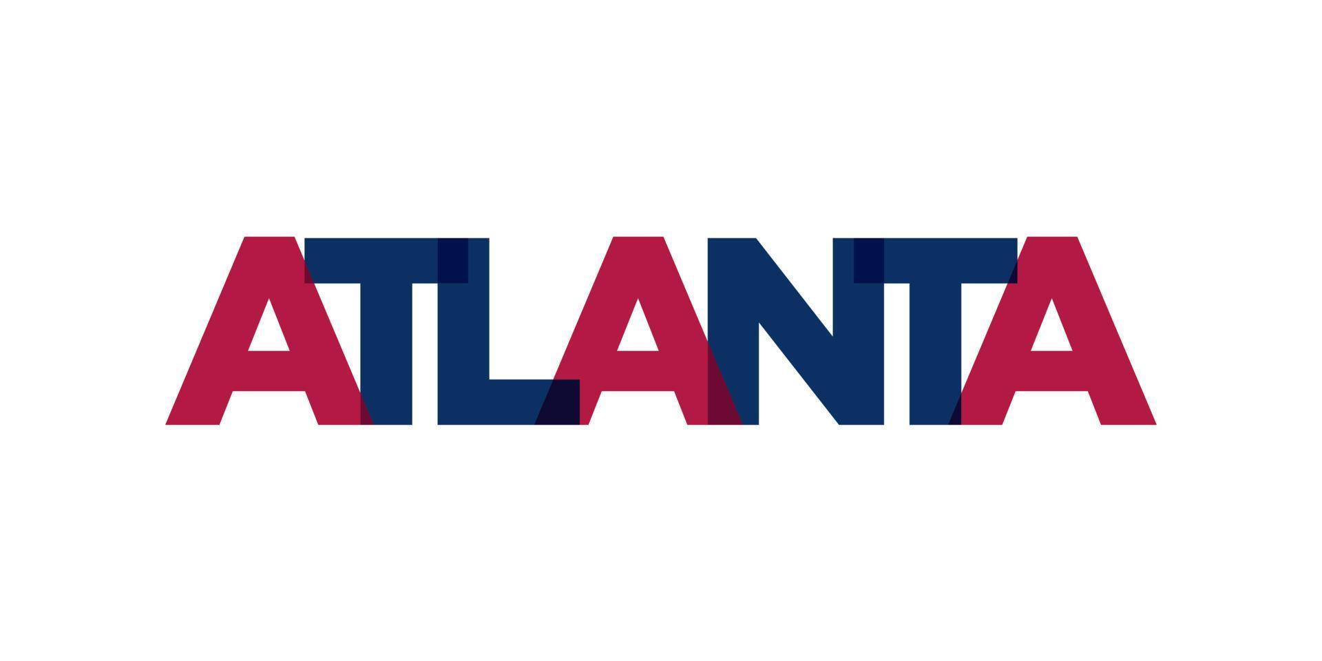 Atlanta, Geórgia, EUA tipografia slogan Projeto. América logotipo com gráfico cidade letras para impressão e rede. vetor