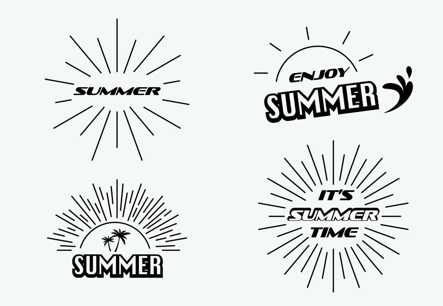 verão tipográfico com sol, mar e de praia dentro retro estilo vetor