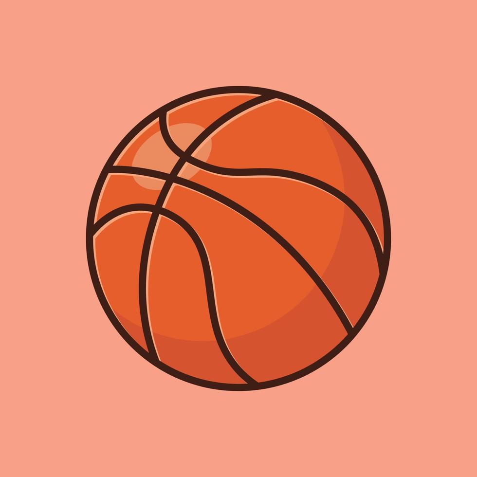 basquetebol bola desenho animado ícone vetor ilustração. Esportes ícone conceito ilustração, adequado para ícone, logotipo, adesivo, clipart