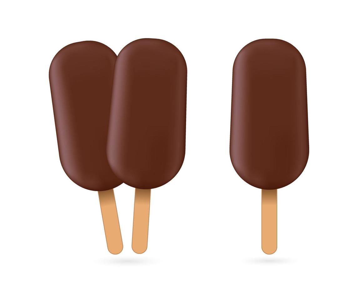 ícone esquimó de sorvete de chocolate vetor