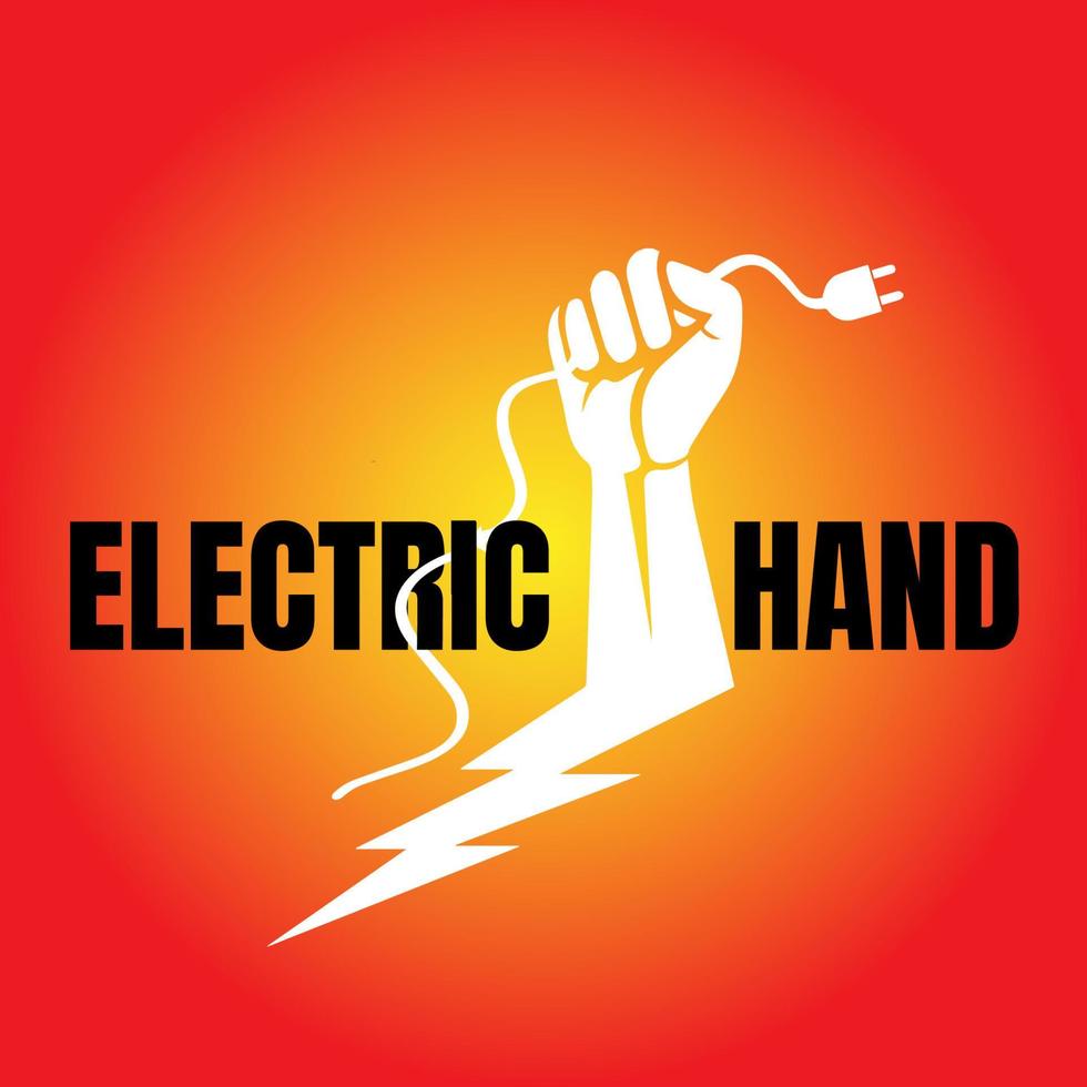 elétrico mão logotipo vetor