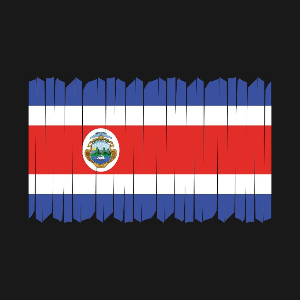 vetor de escova de bandeira da costa rica