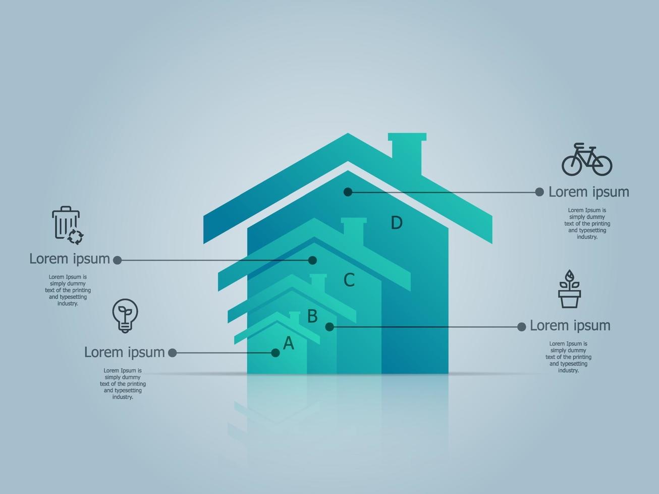 casa verde, infográficos ecológicos vetor