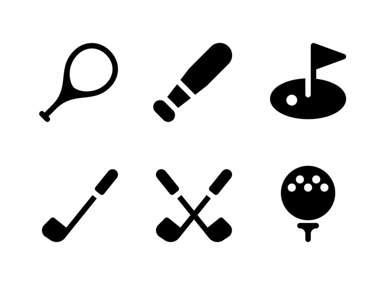 conjunto simples de ícones sólidos de vetor relacionados ao esporte