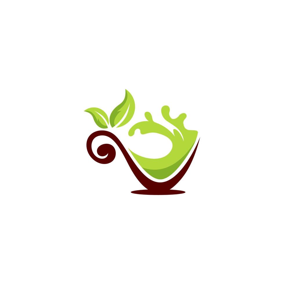 café folha café copo logotipo Projeto. café copo logotipo em branco fundo. vetor