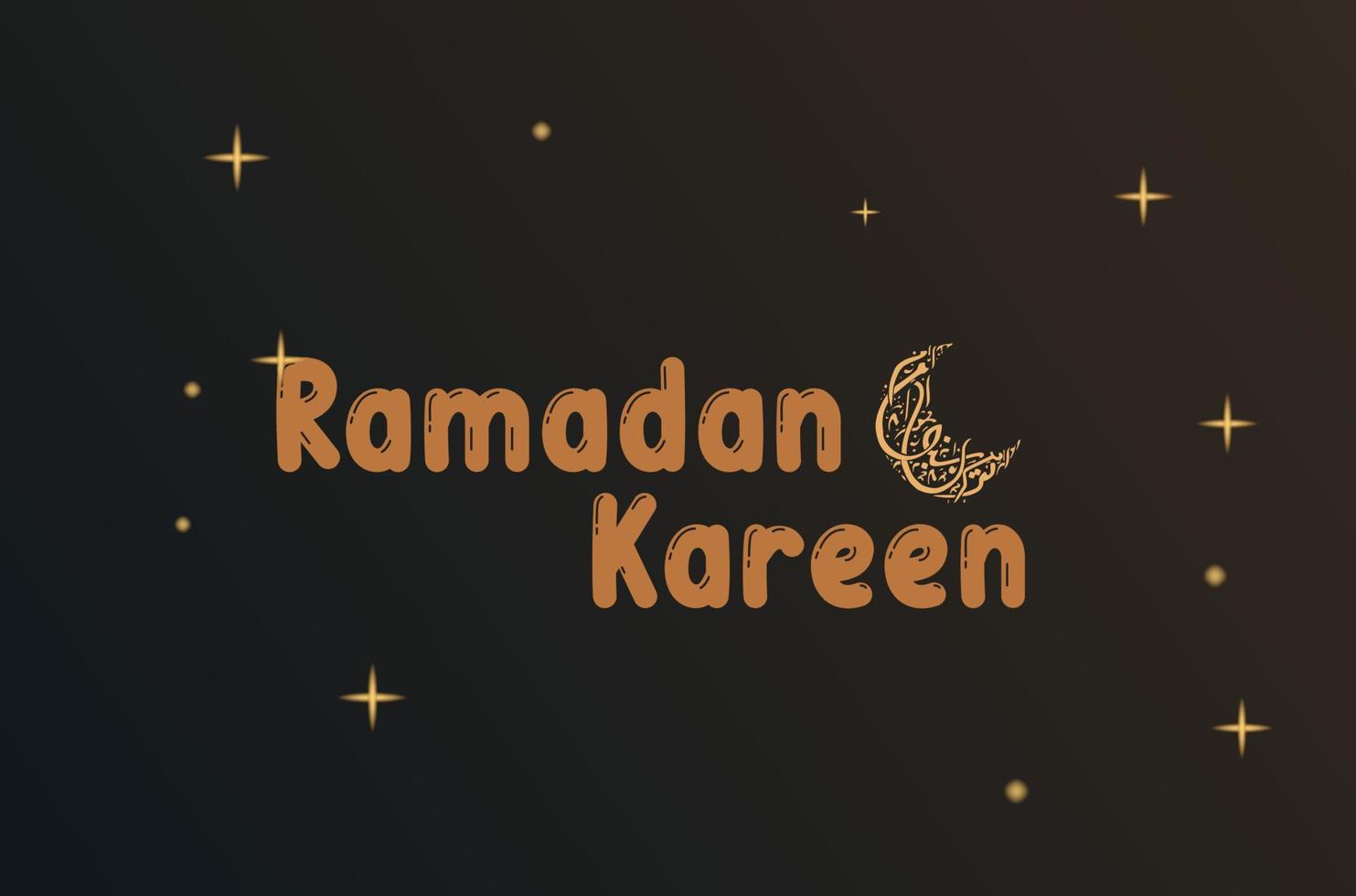 Ramadã kareem Inglês tipografia. a islâmico cumprimento texto dentro Inglês para piedosos mês Ramadã kareem . islâmico fundo com hafe lua vetor