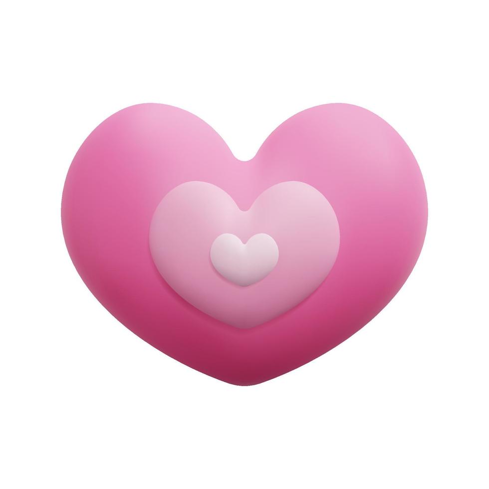 3d amoroso coração ícone vetor. isolado em branco fundo. 3d coração, amor e namorados conceito. desenho animado mínimo estilo. 3d coração ícone vetor render ilustração.