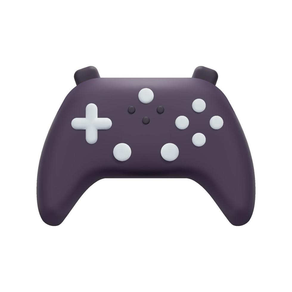 3d controle de video game controle ícone vetor. isolado em branco fundo. vídeo jogos controlador para computador ou portativo jogos estação. desenho animado mínimo estilo. 3d ícone vetor render ilustração.