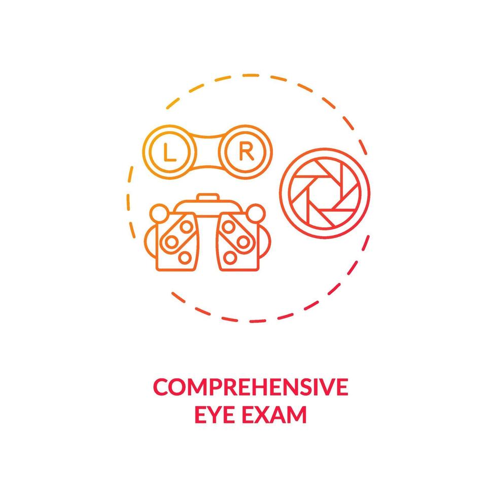 ícone de conceito de exame de olho abrangente vetor
