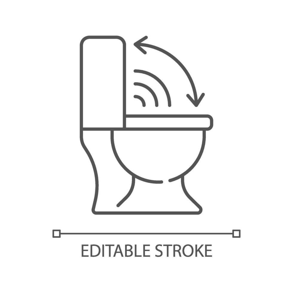 ícone linear de assento de vaso sanitário sem toque vetor