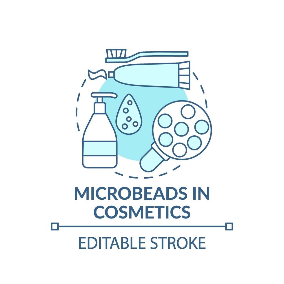 microesferas em ícone de conceito de cosméticos vetor