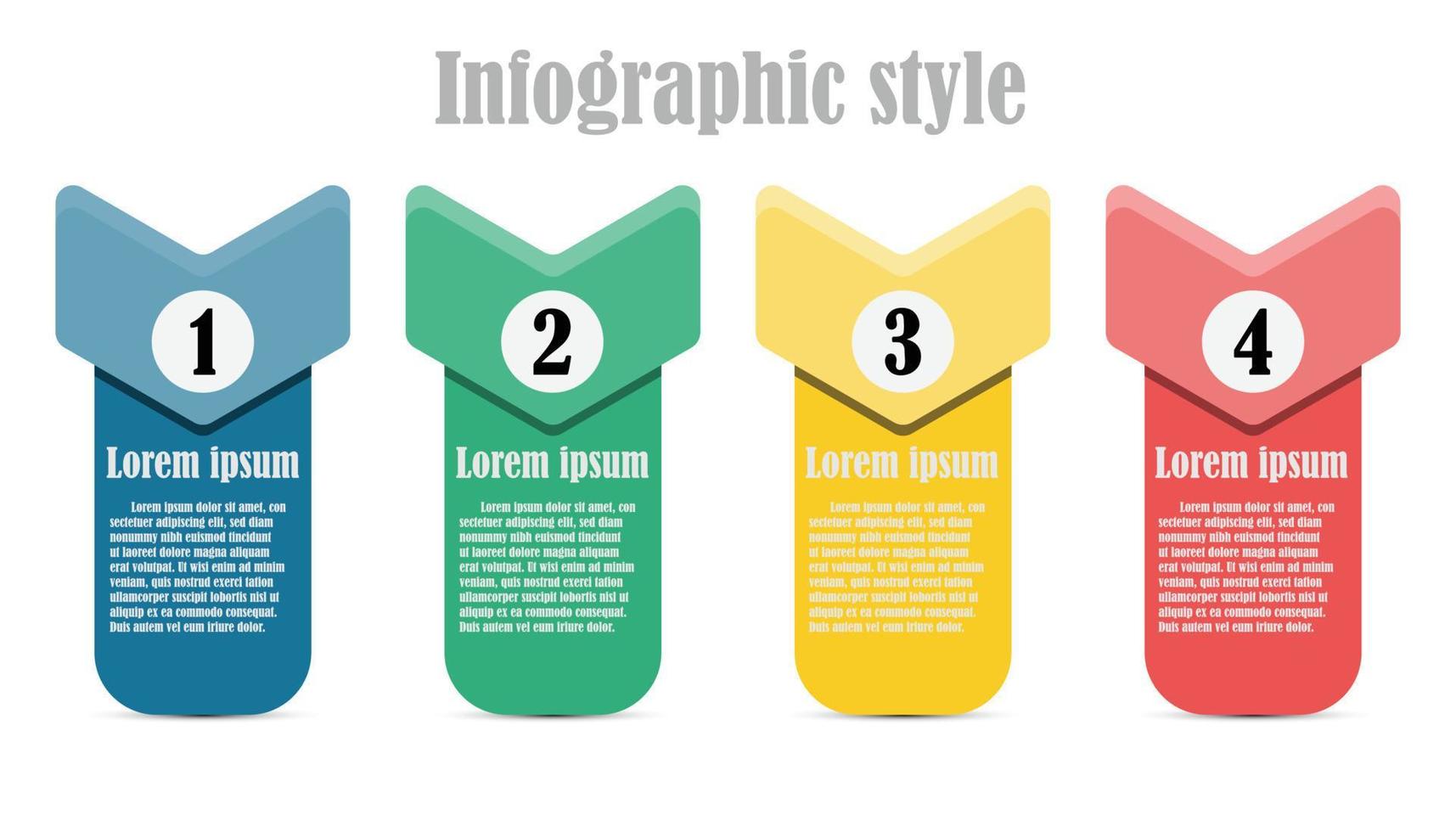 infográfico modelo degrau guia para o negócio em formação apresentação. vetor quadrado decorado com seta formas. moderno brilhante cores fluxo de trabalho diagramas. relatório plano 4 tópicos