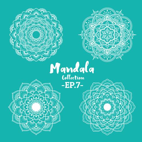 Conjunto de mandala decorativa e ornamental design vetor