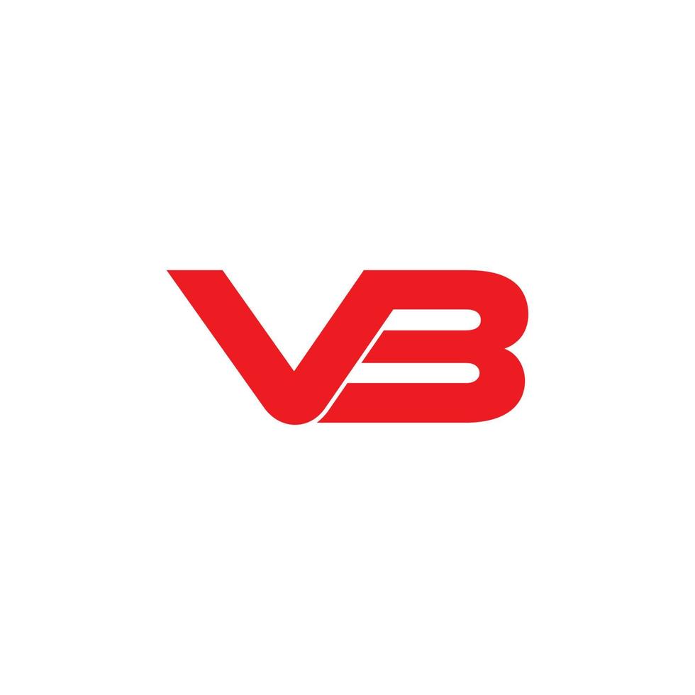 carta vb vermelho simples geométrico logotipo vetor