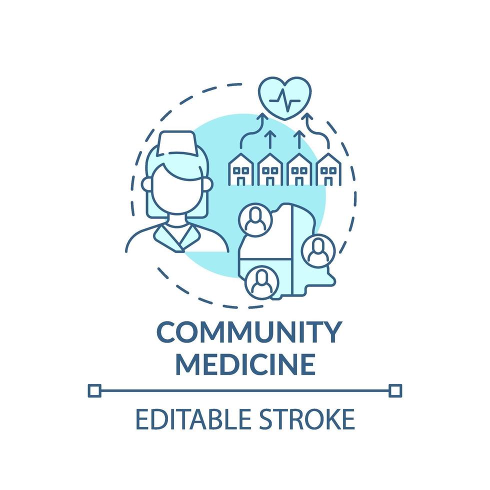 ícone de conceito azul de medicina comunitária vetor