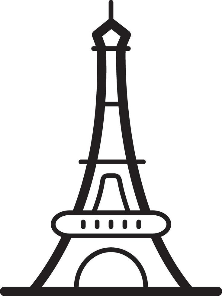 ícone de linha para eiffel vetor